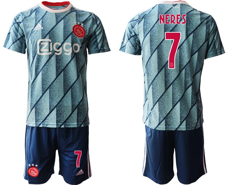 Men 2020-2021 club AFC Ajax away #7 blue Soccer Jerseys
